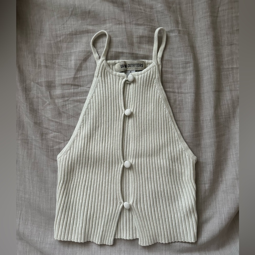 Black and white Urban Outfitters keyhole ribbed cami tank. Size small.